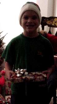 Dax with his present from Granny.